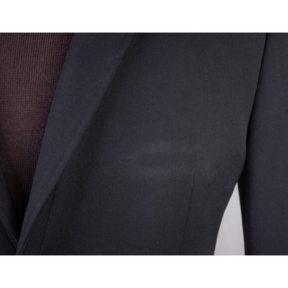 Zara Bazer Mens Sz 40 Solid Black One Button Sport Coat Jacket Blazer Poly Blend - Picture 6 of 15